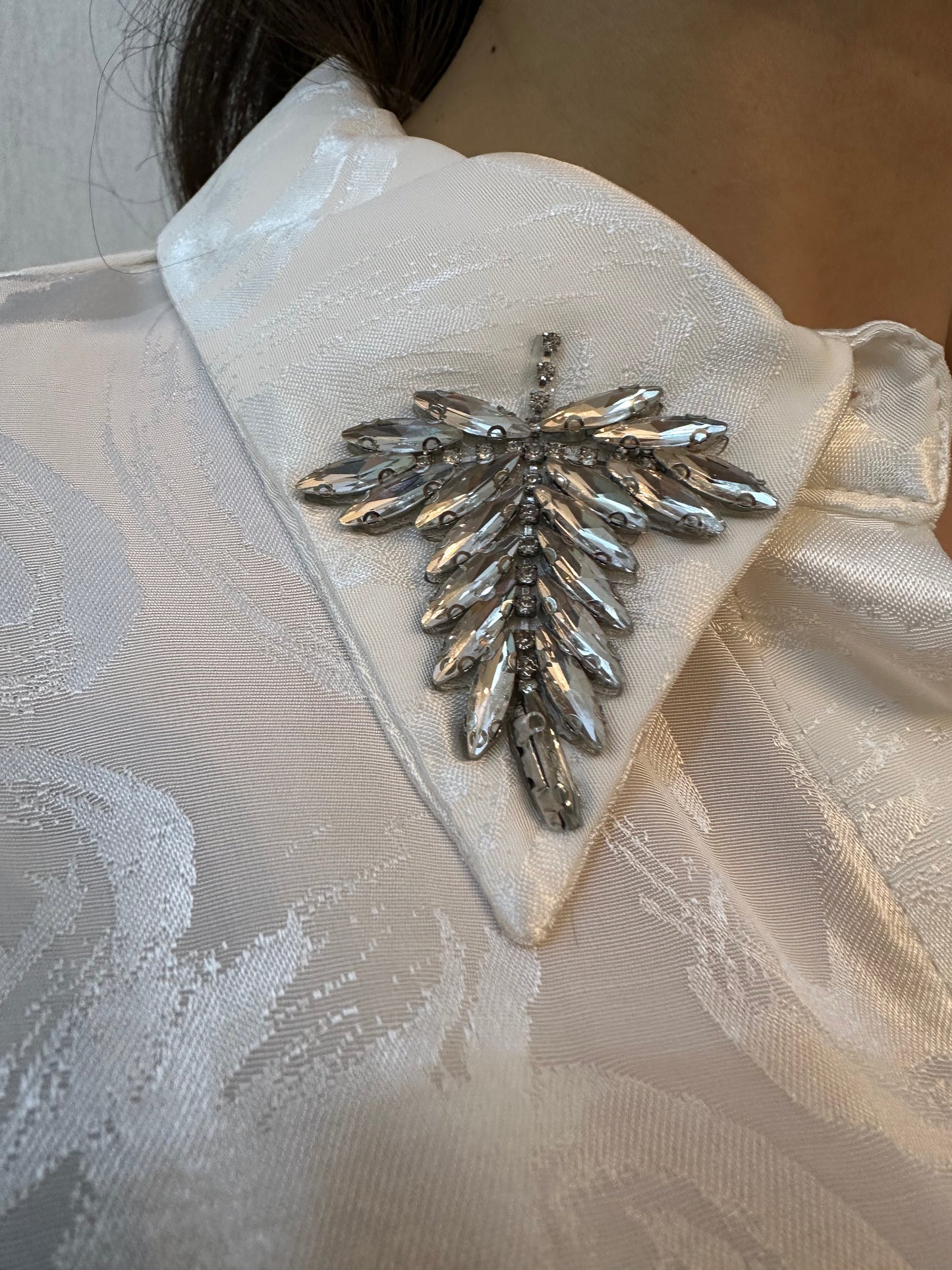 Yakası İşlemeli Oversize Gömlek - Lagün Moda