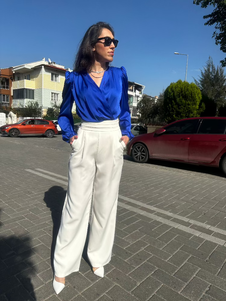 Saten Bodysuit Bluz - Lagün Moda