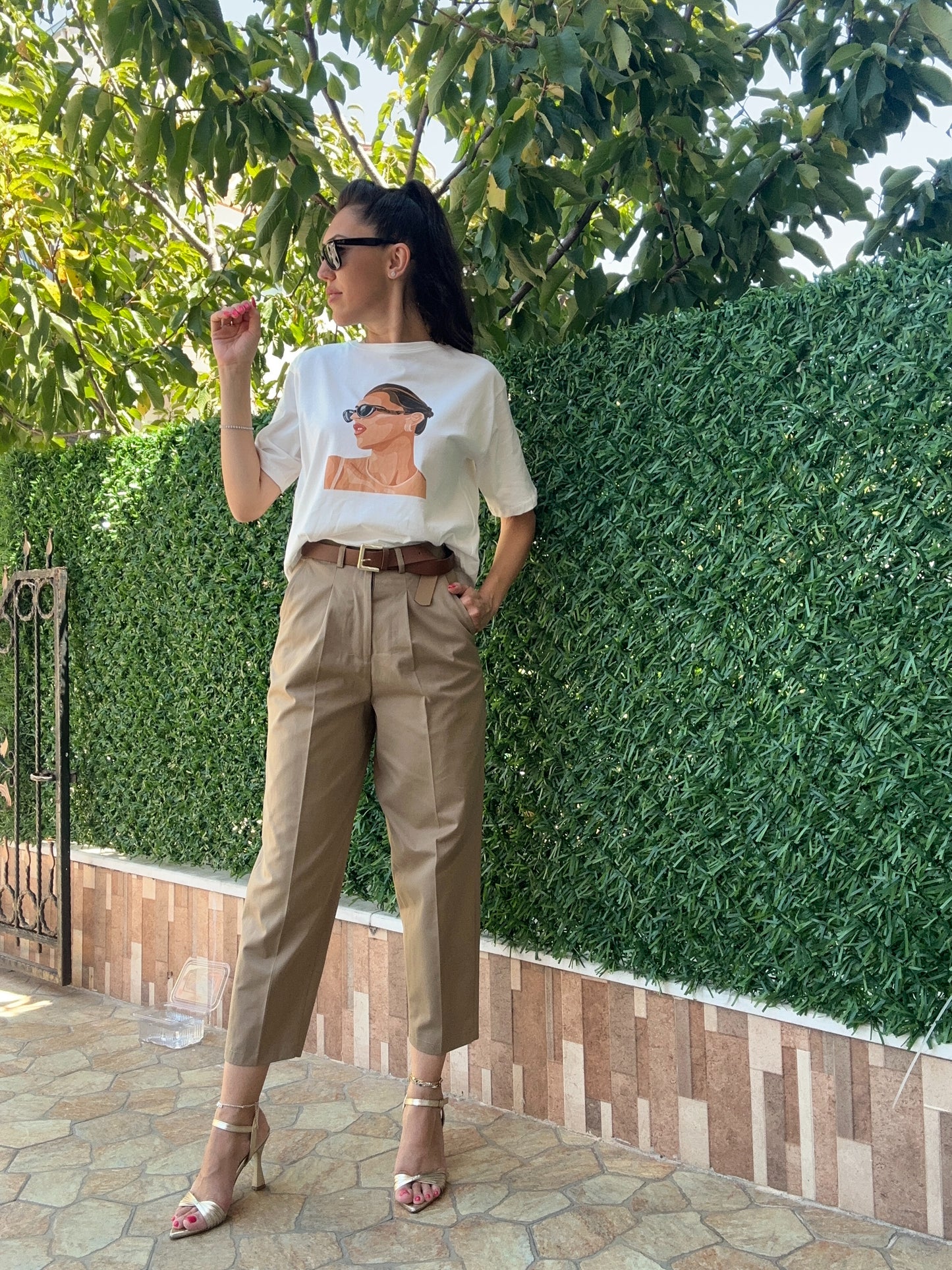 Tensel Kumaş Rahat Kesim Vizon Renk Pantolon - Lagün Moda