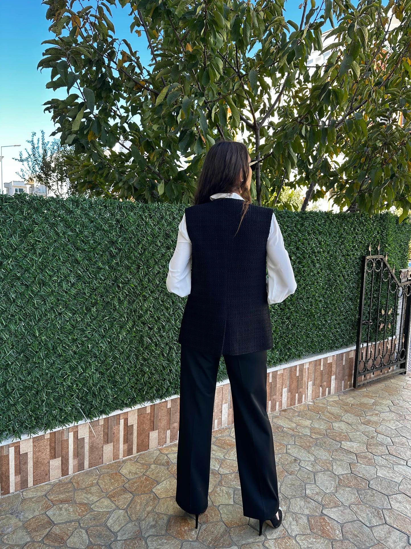 Siyah Klasik Kesim Palazzo Pantolon - Lagün Moda